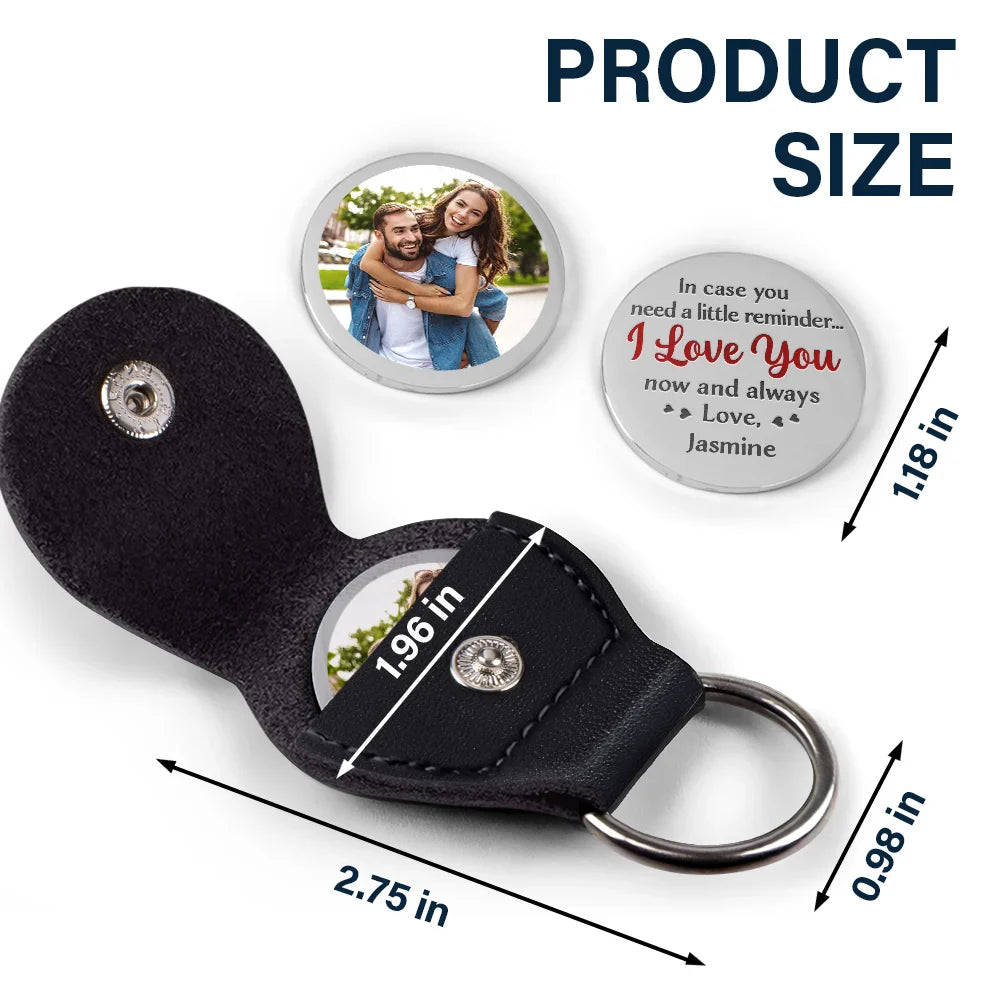 Gift For Couples, Gift For Husband, Gift For Wife, Gift For Boyfriend, Gift For Girlfriend, Love, Custom Photo - Custom Photo In Case You Need A Little Reminder - Personalized Leather Pocket Hug