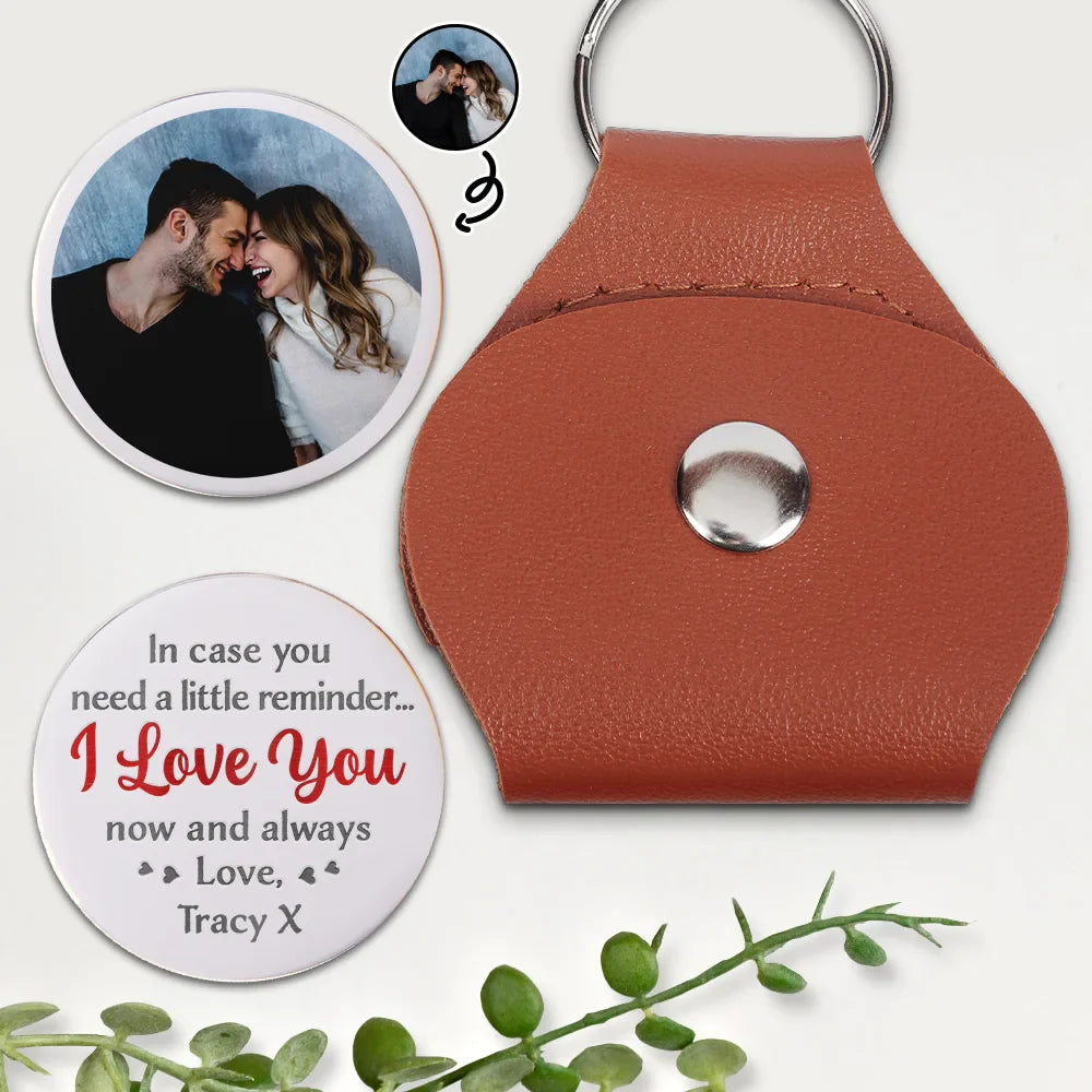 Gift For Couples, Gift For Husband, Gift For Wife, Gift For Boyfriend, Gift For Girlfriend, Love, Custom Photo - Custom Photo In Case You Need A Little Reminder - Personalized Leather Pocket Hug