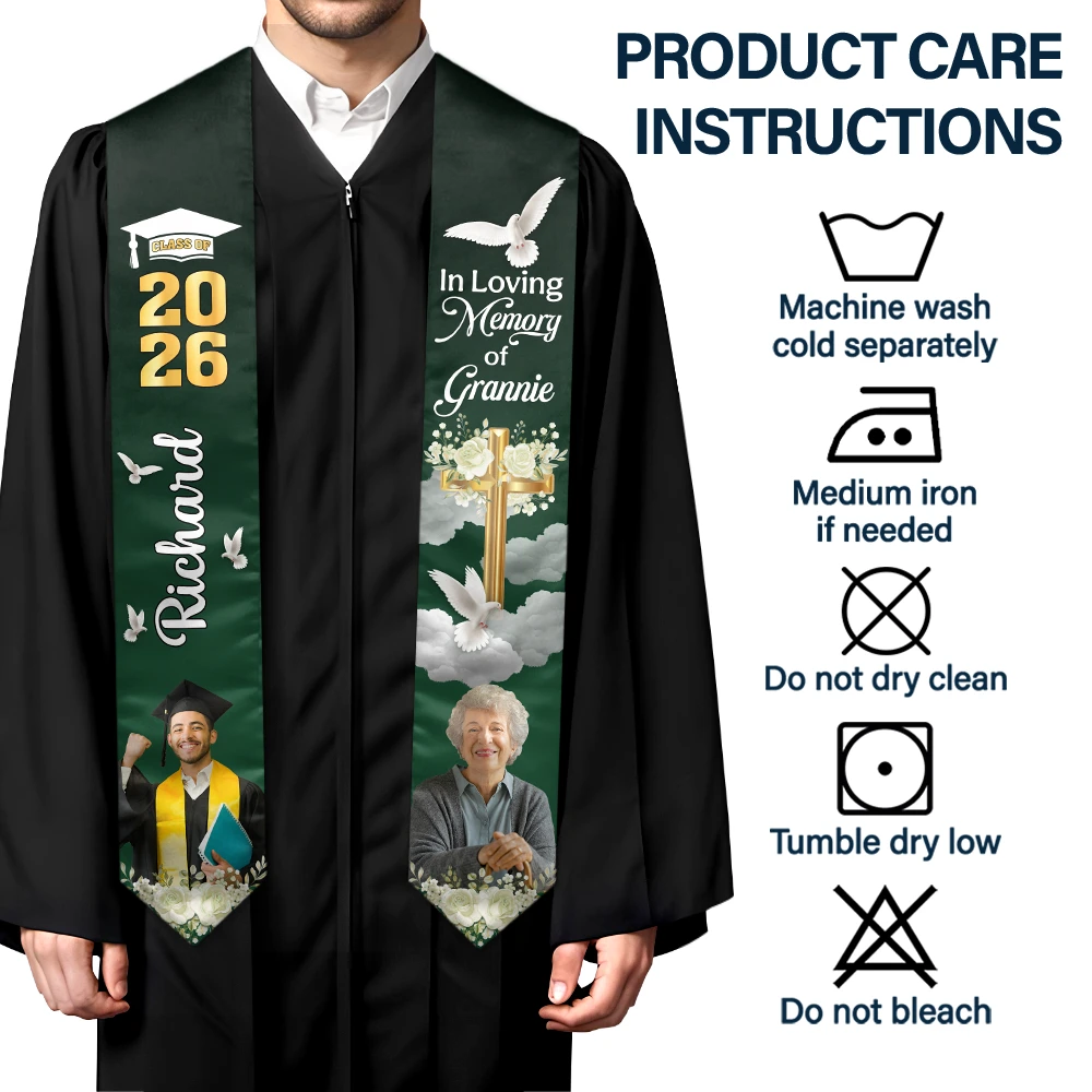 Gift For Yourself,Gift For Women,Gift For Men,Graduation,Memorial,Sad - Custom Photo In Loving Memory Family - Personalised Stoles