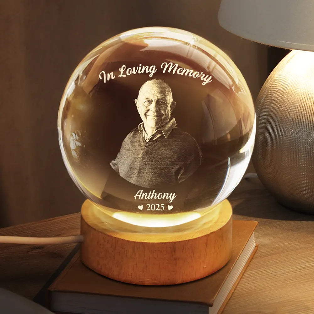 Custom Photo In Loving Memory Memorial - Personalized Crystal Globe La ...