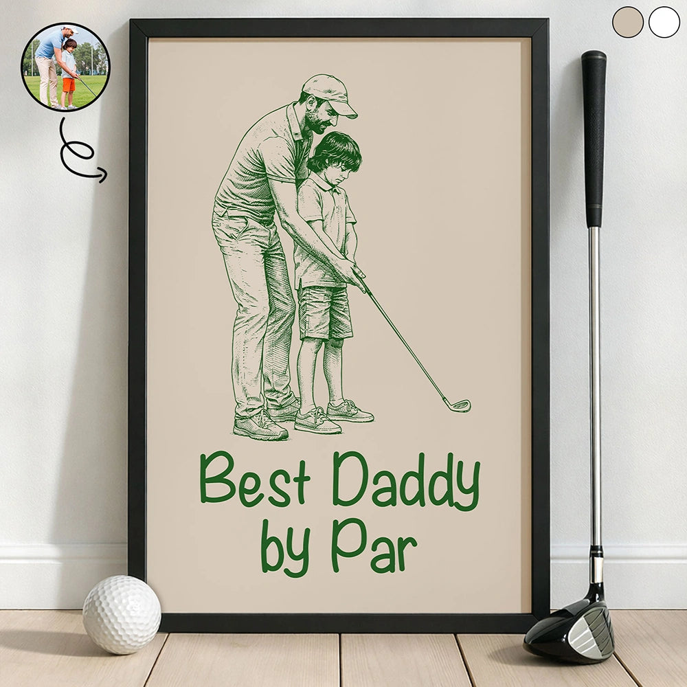 Custom Photo Ink Drawing Best Dad Papa By Par - Personalized Poster