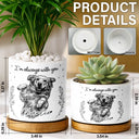 Custom Photo, Art Design, Pet Lovers, Top Market, Memorial, Sympathetic, Photo - Ink Drawing, Special Font - Custom Photo Ink Drawing Memorial I'm Always With You - Personalized Plant Pot