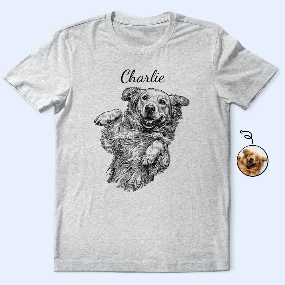 Custom Photo Ink Drawing Portrait Dog Cat Pet - Personalized T Shirt