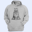 Happy,Dog Lovers,Pet Lovers,Cat Lovers - Custom Photo Ink Drawing Portrait Dog Cat Pet - Personalized T Shirt