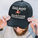 Gift For Father, Custom Photo, Humorous, Cut-Face Photo - Custom Photo It's Not A Dad Bod Father Figure Faux Embroidery Effect - Personalized Vintage Washed Denim Cap