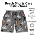 Gift For Father,Dad - Daughters (Young),Happy,Summer - Custom Photo Just A Dad And His Girls - Personalized Unisex Beach Shorts