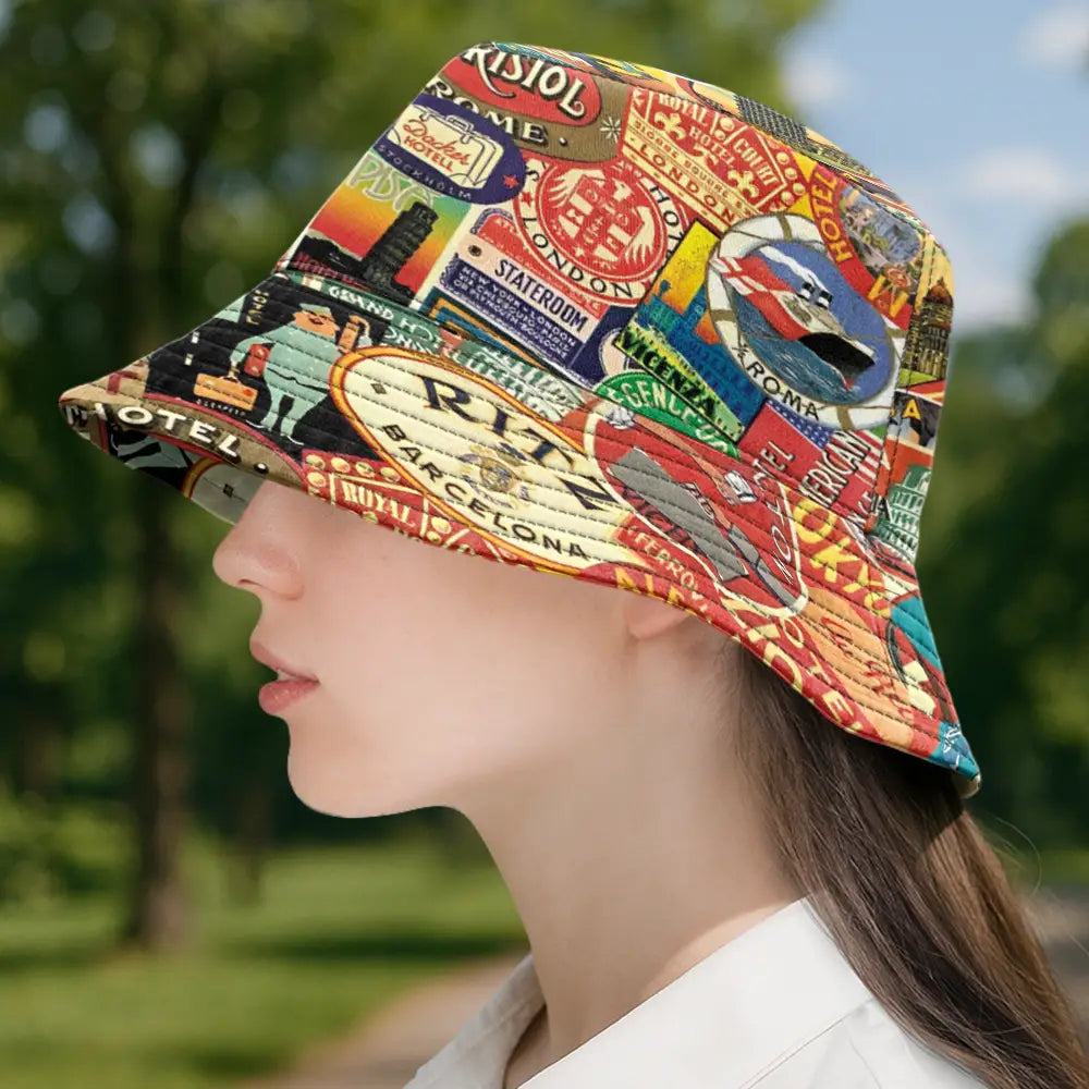 Travel,Custom Photo,Gift For Yourself,Happy - Custom Photo Just A Girl Boy Who Loves Traveling - Personalized Bucket Hat