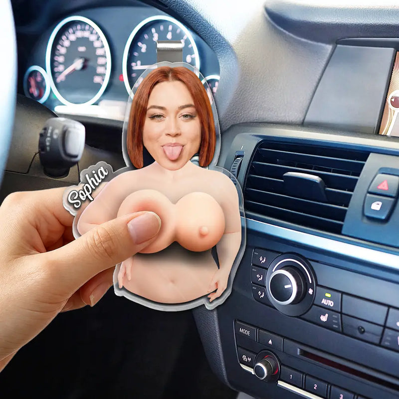 Custom Photo,Gift For Men,Gift For Yourself,Humorous,Cut-Face Photo - Custom Photo Just One More Poke - Personalized Squishy Acrylic Car Visor Clip