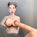 Custom Photo,Summer,Gift For Men,Gift For Yourself,Humorous,Cut-Face Photo - Custom Photo Just One More Poke - Personalized Squishy Acrylic Fridge Magnet