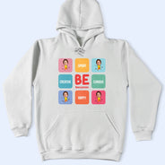 Gift For Kids, Back To School, Gift For Grandkids - Custom Photo Kid Be Kind Happy Creative Brave - Personalized T Shirt