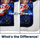 Adorable, Back To School, Custom Photo, Gift For Kids, Cut-Face Photo - Custom Photo Kid Car Racing - Personalized Fleece Blanket, Sherpa Blanket