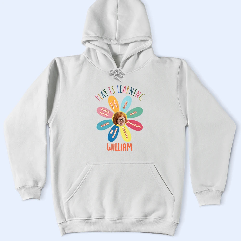 Gift For Kids, Back To School, Gift For Grandkids - Custom Photo Kid Play Is Learning - Personalized T Shirt