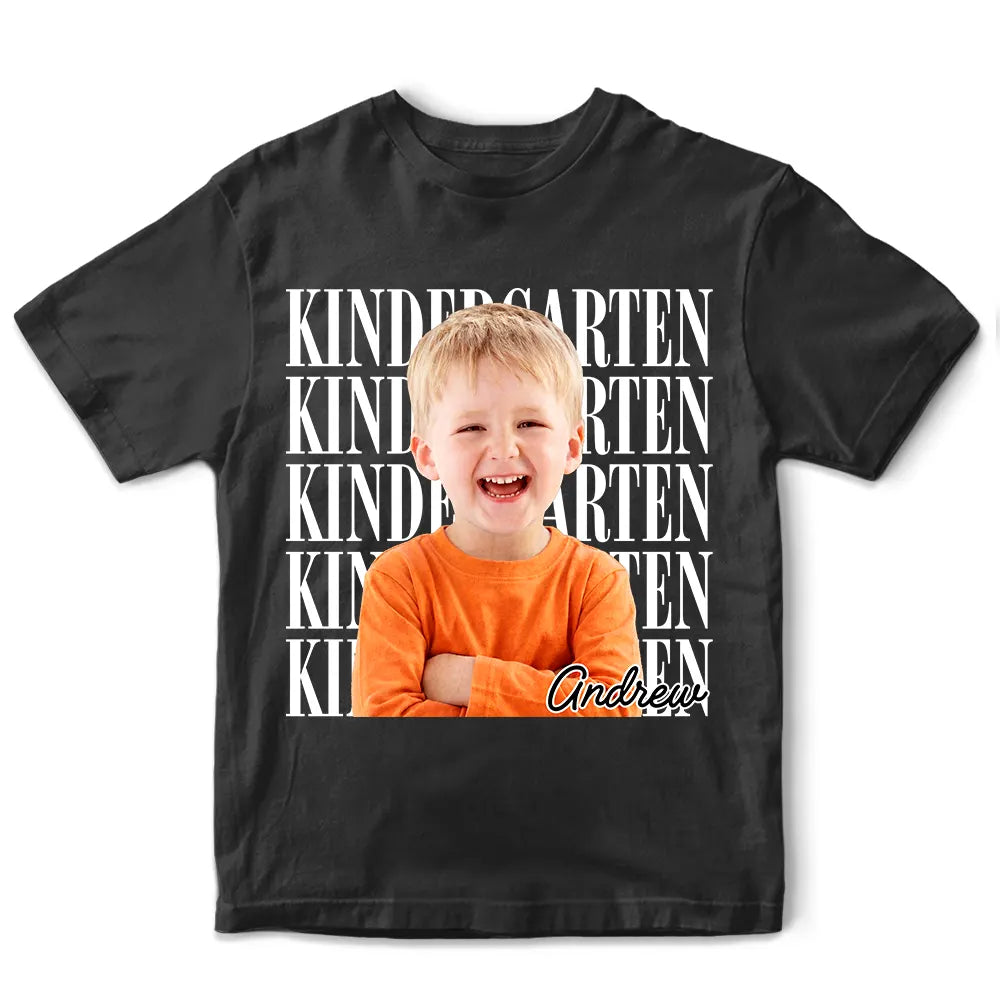 Back To School,Custom Photo,Gift For Kids,Top Market,Confident,Remove BG Photo - Custom Photo Kid Portrait Kindergarten - Personalized T Shirt