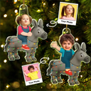Gift For Kids,Gift For Grandkids,Photo Hobby Ornament,Custom Photo,Funny,Christmas - Custom Photo Kid Riding Donkey - Personalized Acrylic Photo Ornament
