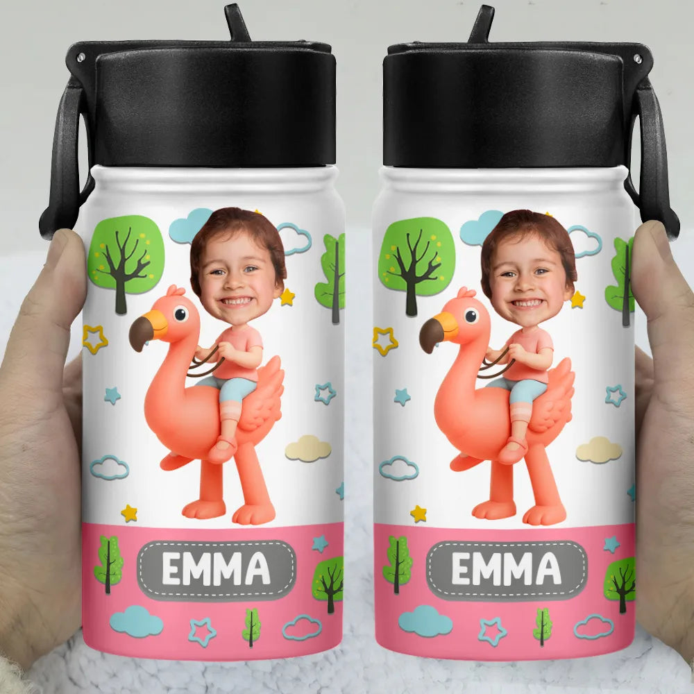 Gift For Kids,Gift For Grandkids,Back To School,Happy,Custom Photo - Custom Photo Kid Toy Car - Personalized Kids Water Bottle