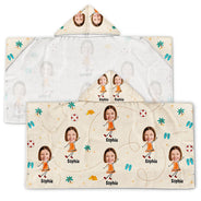 Gift For Kids,Summer,Happy - Custom Photo Kids Summer Playtime - Personalized Hooded Beach Towel