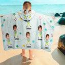 Gift For Kids,Summer,Happy - Custom Photo Kids Summer Playtime - Personalized Hooded Beach Towel