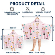 Gift For Kids,Summer,Happy - Custom Photo Kids Summer Playtime - Personalized Hooded Beach Towel