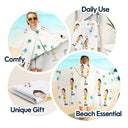 Gift For Kids,Summer,Happy - Custom Photo Kids Summer Playtime - Personalized Hooded Beach Towel