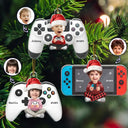 Gift For Grandkids, Gift For Kids, Happy, Christmas - Custom Photo Kids Teens Gamer - Personalized Custom Shaped Acrylic Ornament