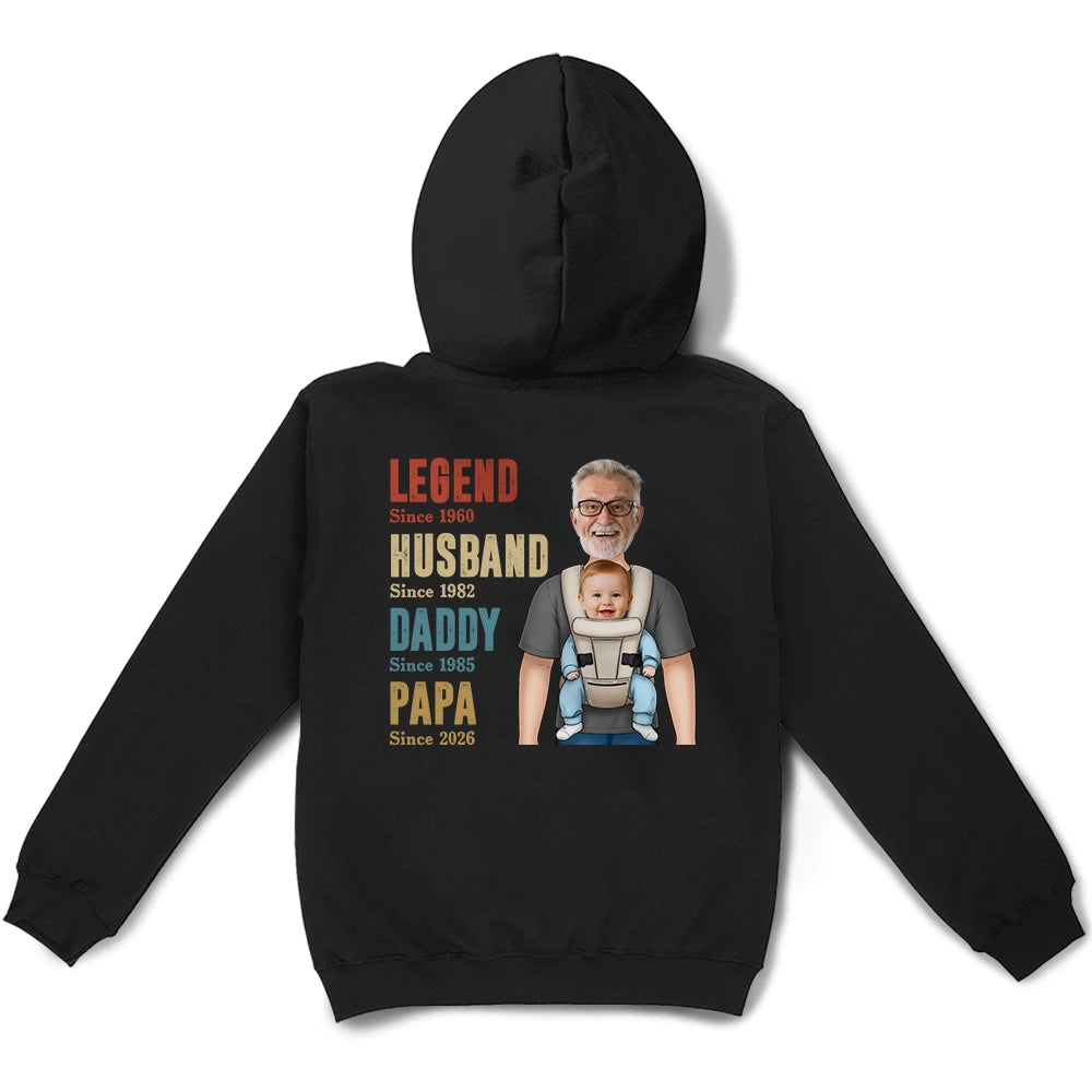 Gift For Husband,Parents,Gift For Men,Gift For Yourself,Gift For Father,New Dad,Gift For Grandpa,Gift For Grandparents,Non-Eng,Photo,Vector,Playful - Custom Photo Legend Husband Daddy With Baby - Personalized T Shirt