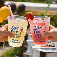 Gift For Husband,Gift For Boyfriend,Gift For Yourself,Gift For Men,Gift For Women,Gift For Grandpa,Gift For Father,Golf,Photo,Humorous - Custom Photo Let's Partee For Golf Lover - Personalized Frosted Cups
