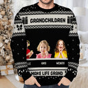 Christmas,Gift For Grandparents,Grandpa - Grandkids,Grandma - Grandkids - Custom Photo Life Is Grand With My Grandkids - Personalized Unisex Ugly Sweater