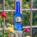 Memorial,Custom Photo,Family,Parents,Gift For Grandparents,Sad - Custom Photo Listen To The Wind And Think Of Me - Personalized Wine Bottle Wind Chime