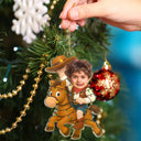 Gift For Kids, Gift For Grandkids, Photo Hobby Ornament, Custom Photo, Funny, Christmas - Custom Photo Little Cowboy Kid Boy Kid Girl - Personalized Acrylic Photo Ornament