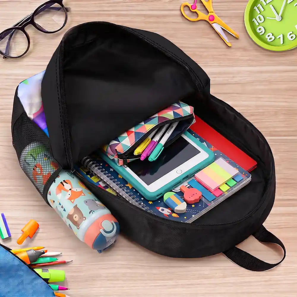 Adorable,Back To School,Custom Photo,Gift For Kids,Cut-Face Photo - Custom Photo Little Girl Princess Unicorn - Personalized Kids Backpack