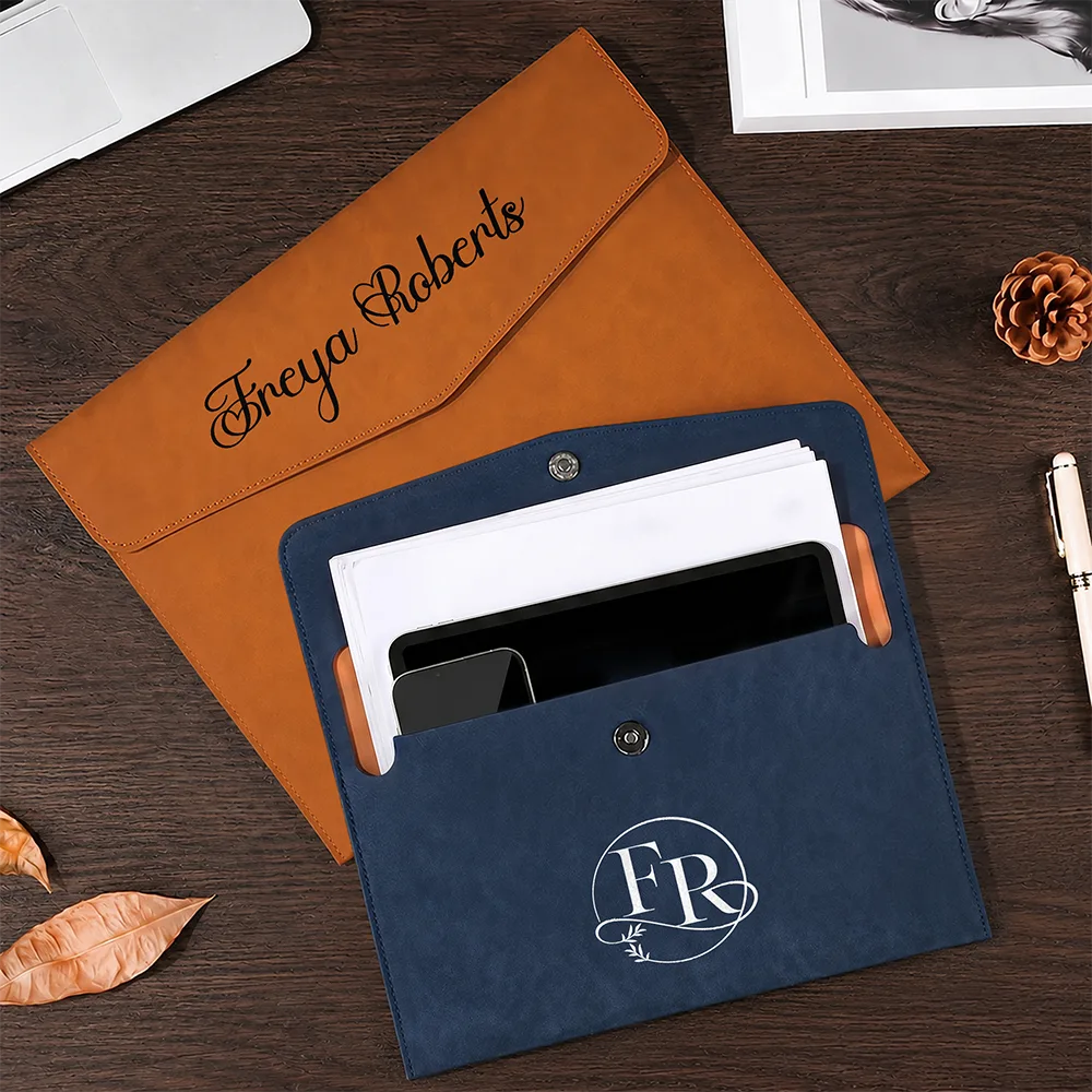 Custom Photo,Business Gift,Proud,Upload Full Photo - Custom Photo Logo & Name Business Gift - Personalized Leather Sleeve