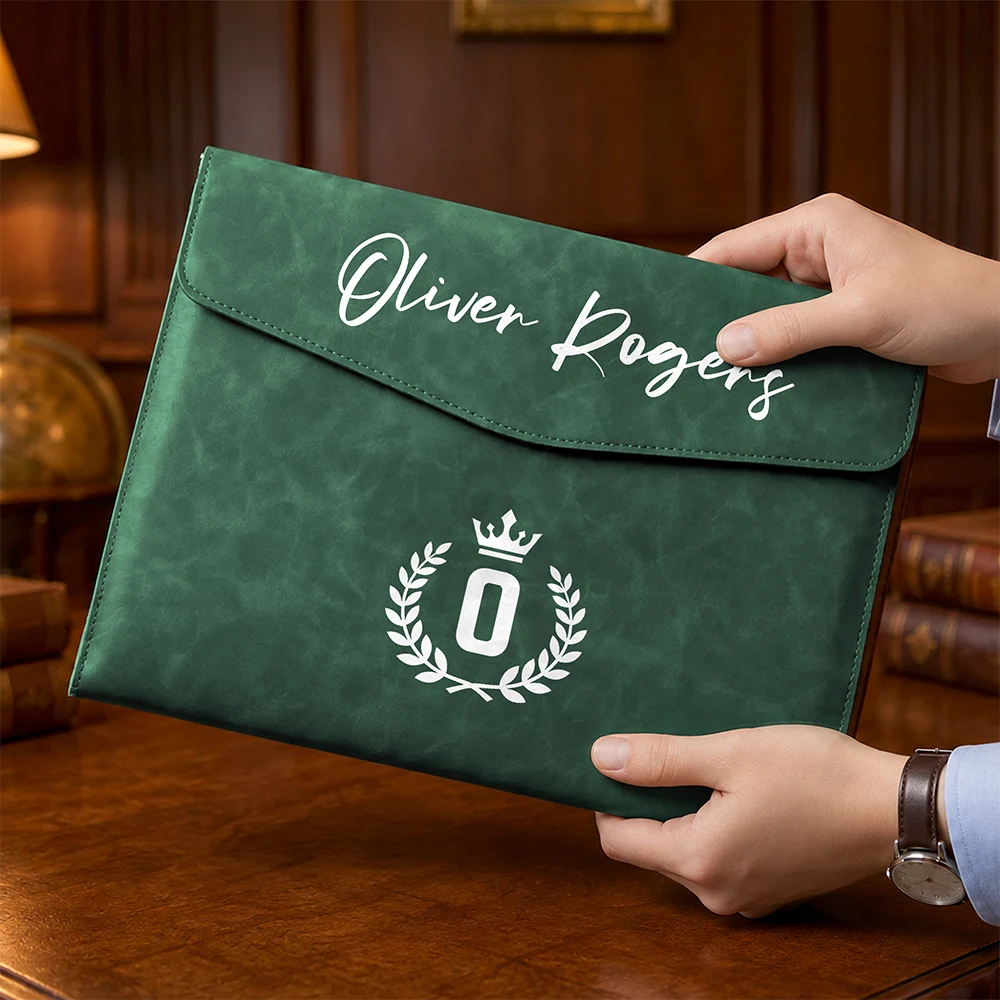 Custom Photo,Business Gift,Proud,Upload Full Photo - Custom Photo Logo & Name Business Gift - Personalized Leather Sleeve