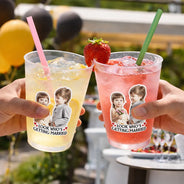 Custom Photo, Gift For Couples, Wedding, Romantic, Dynamic Photo - Custom Photo Look Who's Getting Married - Personalized Frosted Cups