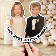 Humorous, Custom Photo, Gift For Couples, Wedding, Dynamic Photo - Custom Photo Look Who's Getting Married Couple - Personalized Handheld Fan