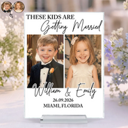 Humorous, Custom Photo, Gift For Couples, Wedding, Dynamic Photo - Custom Photo Look Who's Getting Married Couple - Personalized Vertical Rectangle Acrylic Plaque