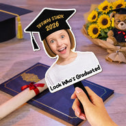 Graduation,Gift For Yourself,Gift For Women,Gift For Men,Gift For Daughter,Gift For Son,Gift For Sisters,Gift For Brothers,Gift For Bestie,Gift For Sibling,Happy - Custom Photo Look Who's Graduated - Personalized Graduation Handheld Fan