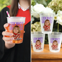Graduation,Happy,Photo,Proud - Custom Photo Look Who's Graduated Vintage Portrait - Personalized Frosted Cups