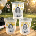 Graduation,Happy,Photo,Proud - Custom Photo Look Who's Graduated Vintage Portrait - Personalized Frosted Cups