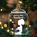 New baby,Family,New Mom,New Dad,Christmas,Gift For Women,Pregnant Mom - Custom Photo Love At First Sight - Personalized Custom Shaped Acrylic Ornament