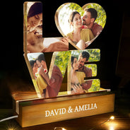 Gift For Couples,Love,Non-Eng,Gift For Husband,Gift For Wife,Gift For Boyfriend,Gift For Girlfriend,LGBT - Custom Photo Love You And Keep You Forever - Personalized Custom Shaped LED Light