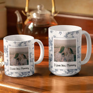 Custom Photo,Gift For Mother,Gift For Grandma,Happy - Custom Photo Love You Mom Nana Polaroid - Personalized White Edge-to-Edge Mug
