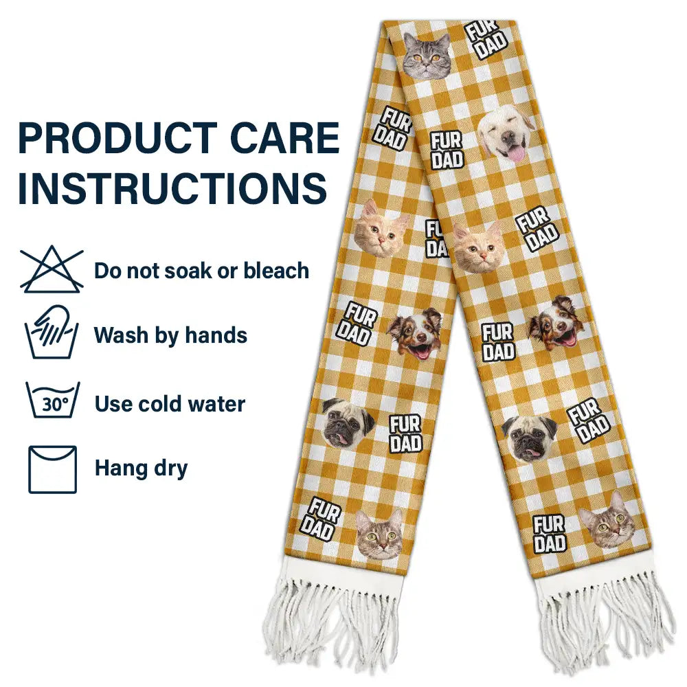 Pet Lovers,Pet Mom,Pet Dad,Pet Couple,Dog Lovers,Dog Mom,Dog Dad,Dog Couple,Cat Lovers,Cat Mom,Cat Dad,Cat Couple,Happy,Christmas - Custom Photo Lovely Pet Face - Personalized Wool Scarf With Tassel