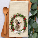 Christmas, Custom Photo, Cozy, Pet Lovers, Remove BG Photo - Custom Photo Lovely Pet Face Dog Cat - Personalized Kitchen Towel