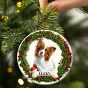Dog Lovers,Cat Lovers,Pet Lovers,Love,Christmas - Custom Photo Lovely Pet Face Dog Cat 3D Effect - Personalized Circle Ceramic Ornament