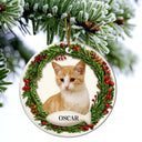Dog Lovers,Cat Lovers,Pet Lovers,Love,Christmas - Custom Photo Lovely Pet Face Dog Cat 3D Effect - Personalized Circle Ceramic Ornament