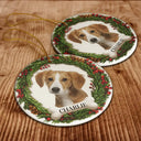 Dog Lovers,Cat Lovers,Pet Lovers,Love,Christmas - Custom Photo Lovely Pet Face Dog Cat 3D Effect - Personalized Circle Ceramic Ornament