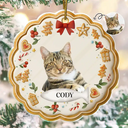 Happy,Christmas,Pet Lovers,Custom Photo - Custom Photo Lovely Pet Face Gingerbread - Personalized Custom Shaped Acrylic Ornament