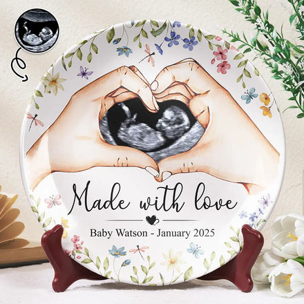 Custom Photo Made With Love - Personalized Ceramic Plate