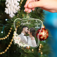 Gift For Couples,Gift For Wife,Gift For Husband,Gift For Women,Gift For Men,Christmas,Love,Custom Photo - Custom Photo Married Engaged Couple - Personalized Custom Shaped Acrylic Ornament