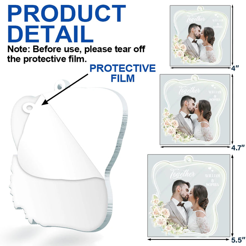 Gift For Couples,Gift For Wife,Gift For Husband,Gift For Women,Gift For Men,Christmas,Love,Custom Photo - Custom Photo Married Engaged Couple - Personalized Custom Shaped Acrylic Ornament